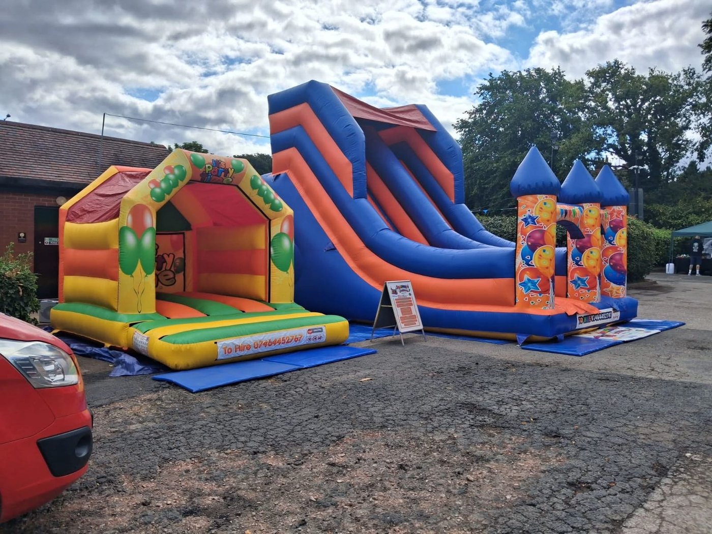 Bounce Central inflatables at an outdoor event